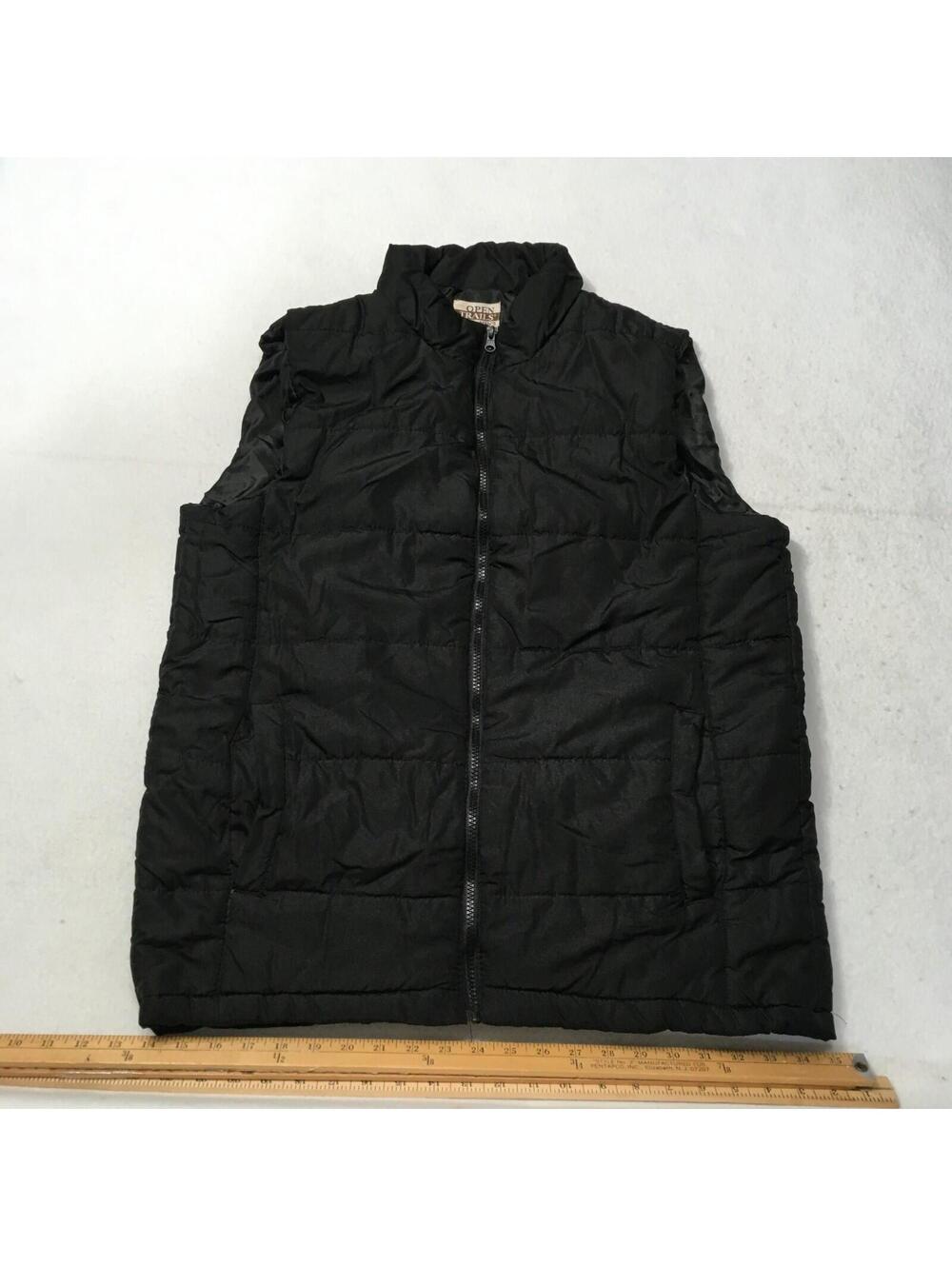 VINTAGE Mens Puffer Vest large  Black  Full Zip Polyester